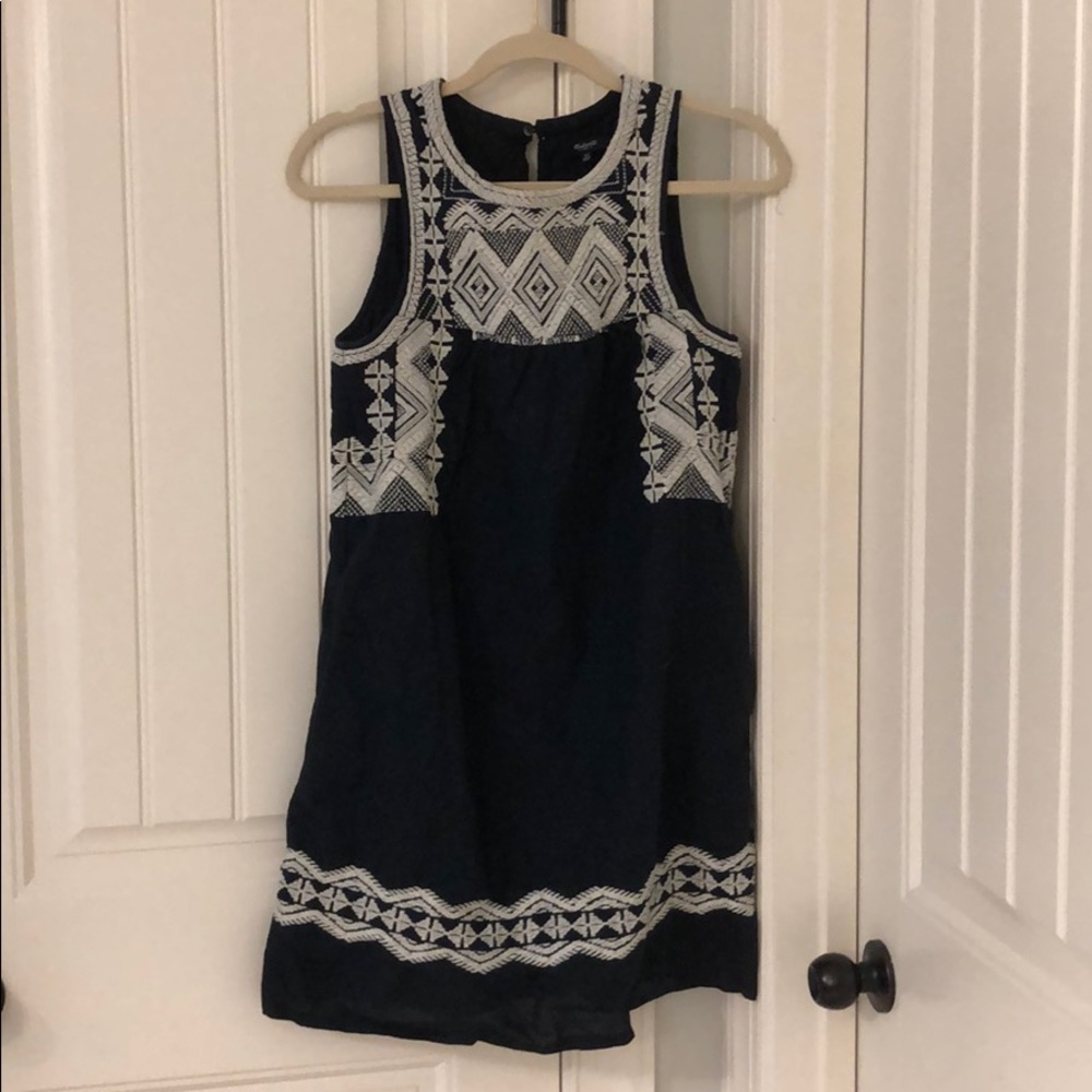Madewell embroidered stitchtake dress size xs